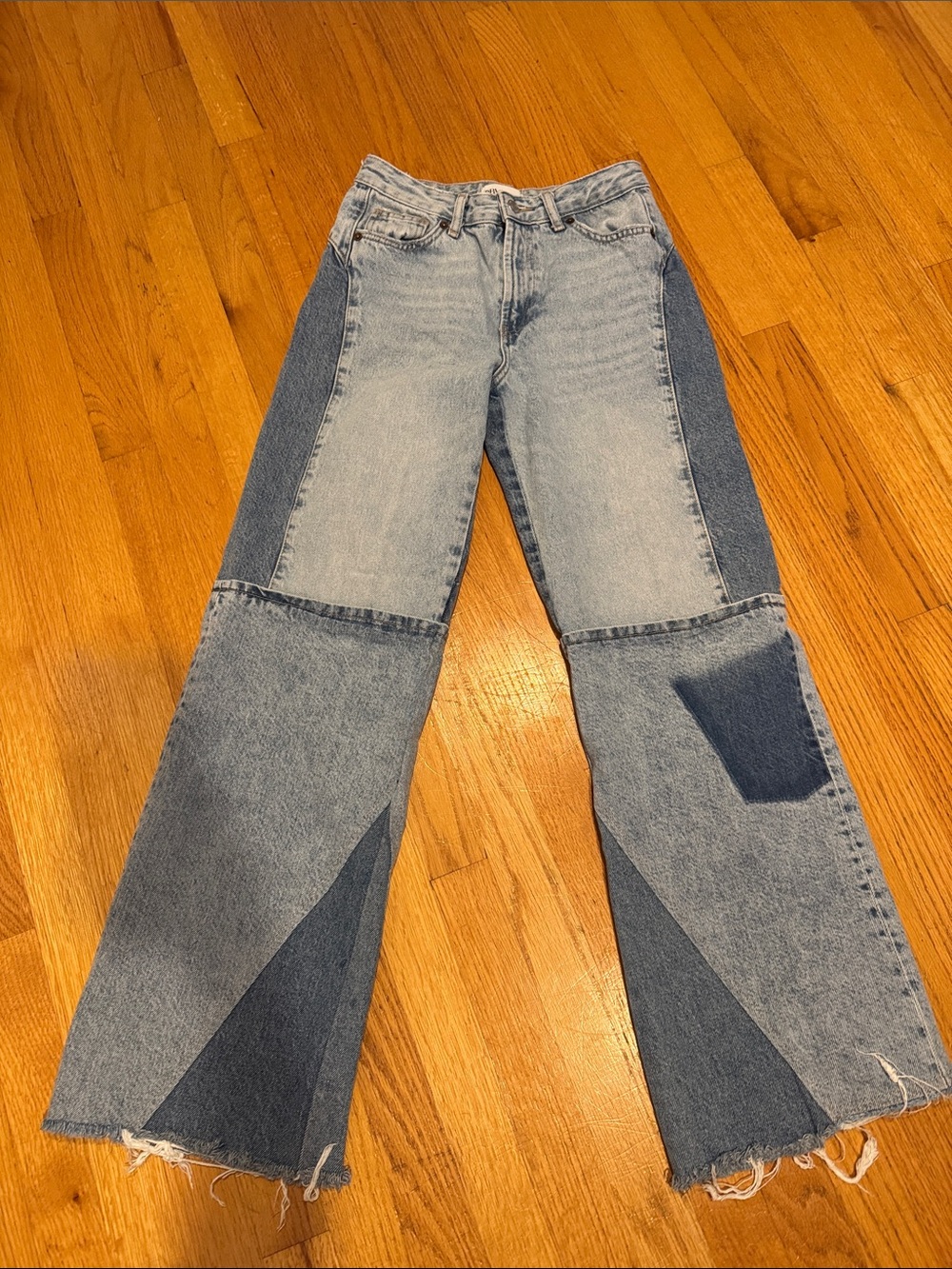 ZARA PATCHWORK LOW-RISE TRF BOYFRIEND JEANS - Size 4
